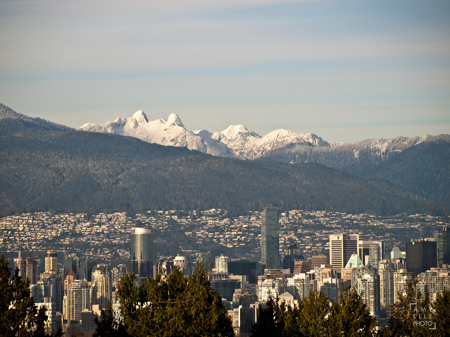 North Shore Mountains and Downtown Metro Vancouver